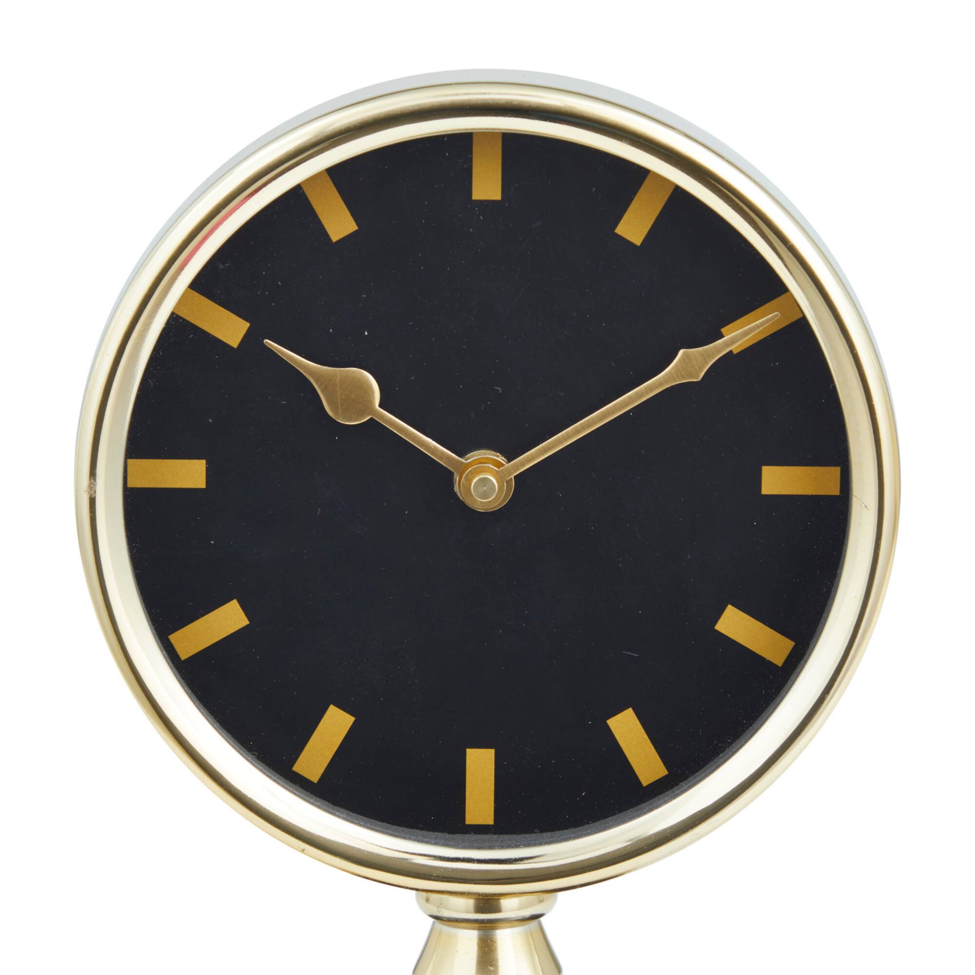 Gold Modern Abstract Clock, 6" x 4" x 9"